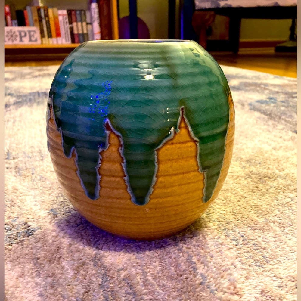 Handmade glazed ceramic vase